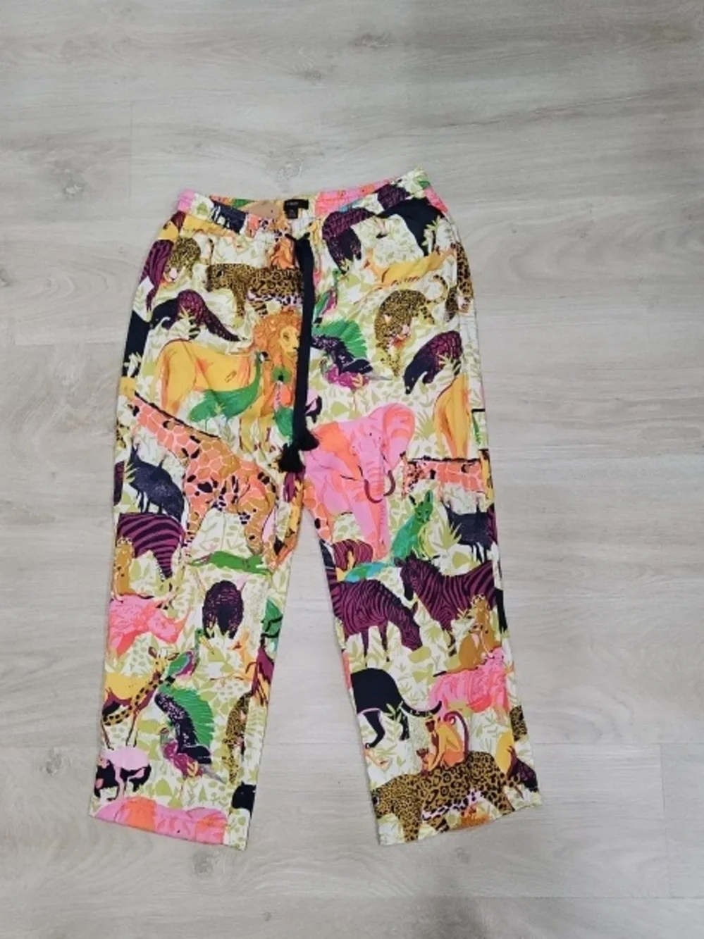 J. Crew Multicolor Safari Print Drawstring Pants - Picture 1 of 2